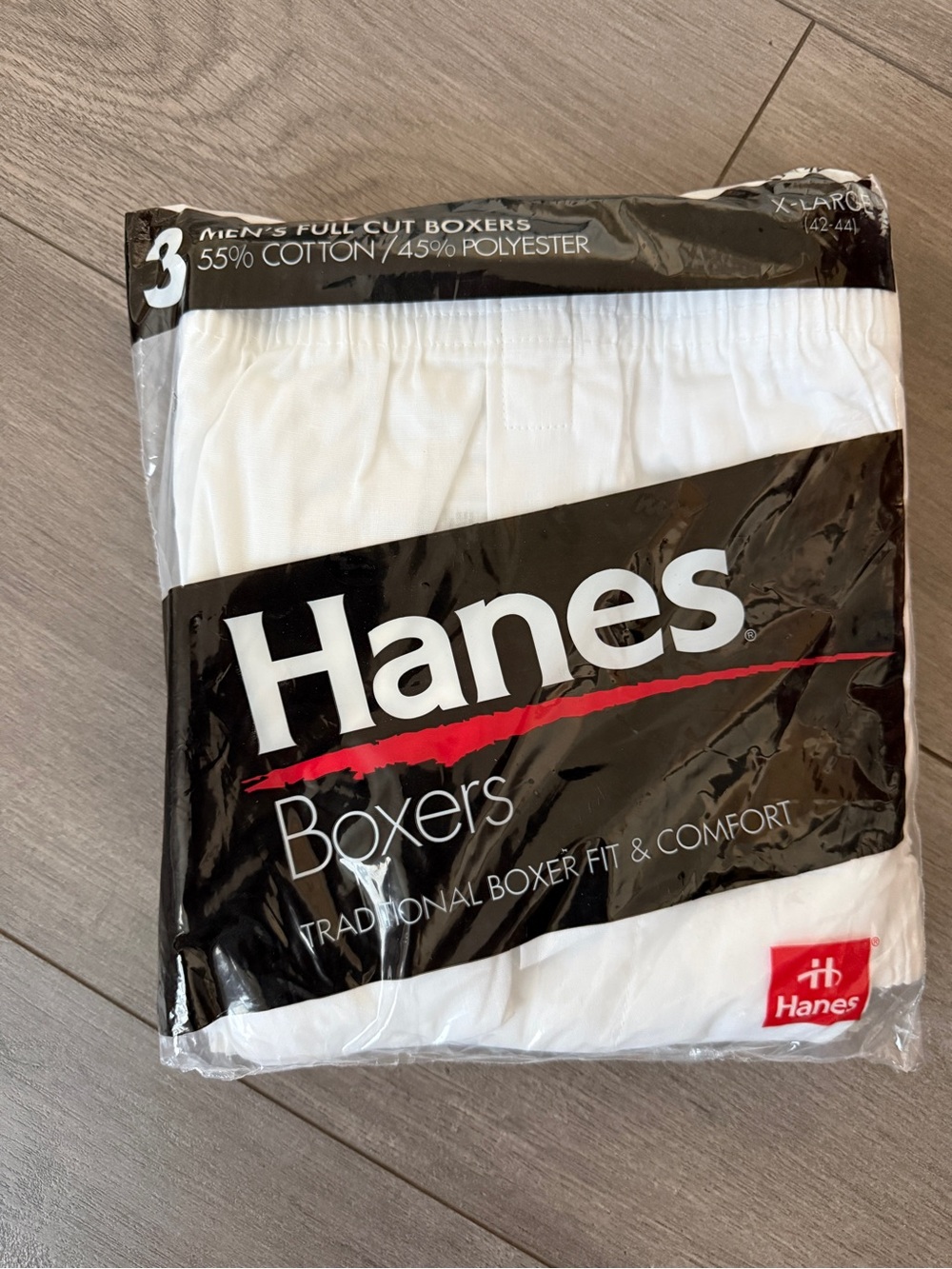 Hanes 1995 Men’s 3 Pack White Boxer Shorts Underwear Size XL 42-44 NIP